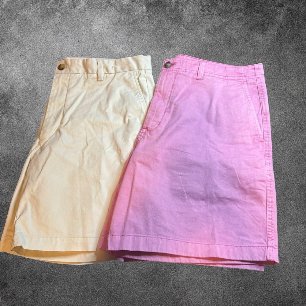 Vineyard Vines Mens Shorts Lot 2 Size 35 Khaki Pink Chino Preppy Summer Casual